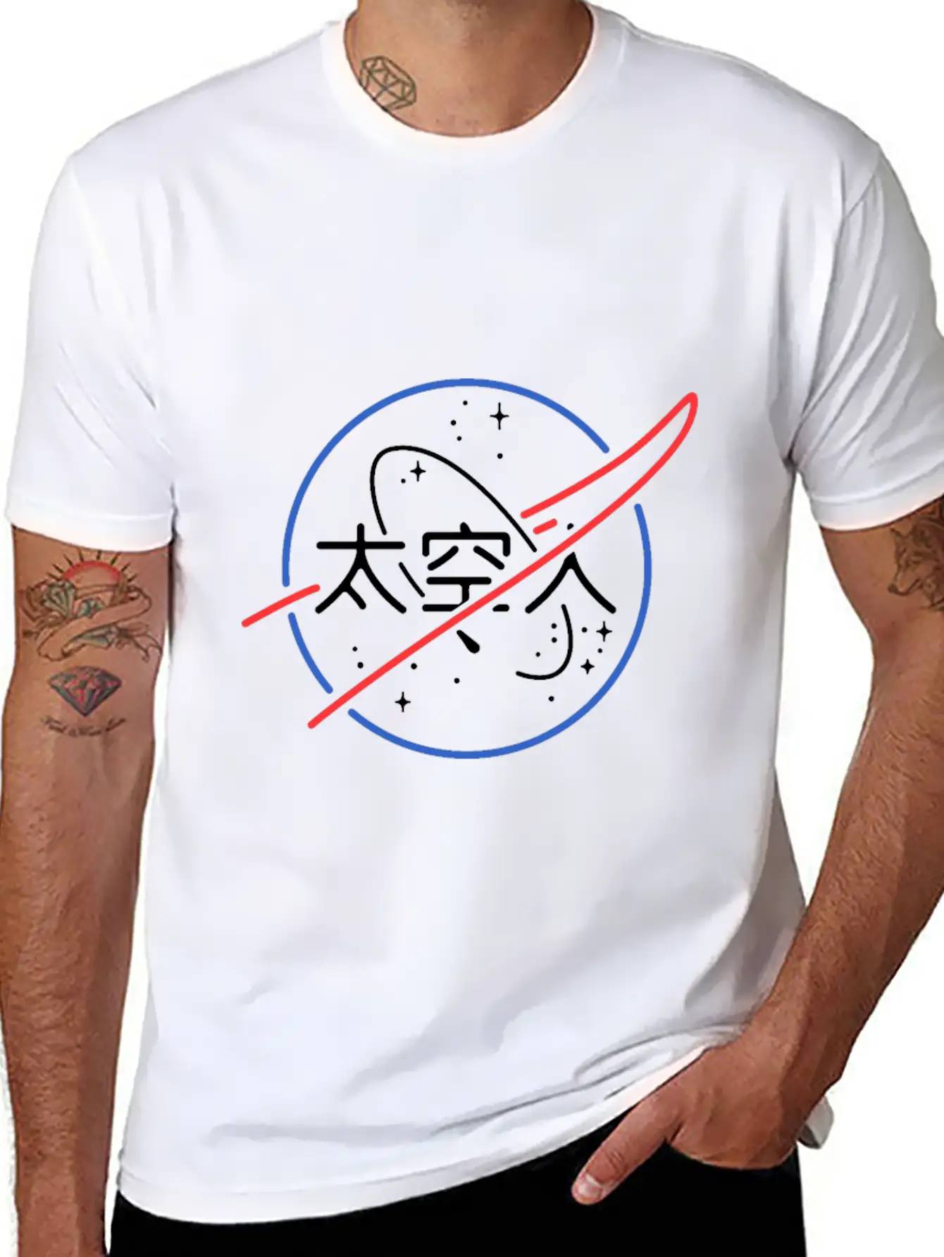 NASA Aesthetic Japanese Neon Unisex Short Sleeve Soft Cotton T-Shirt – Casual Everyday Wear