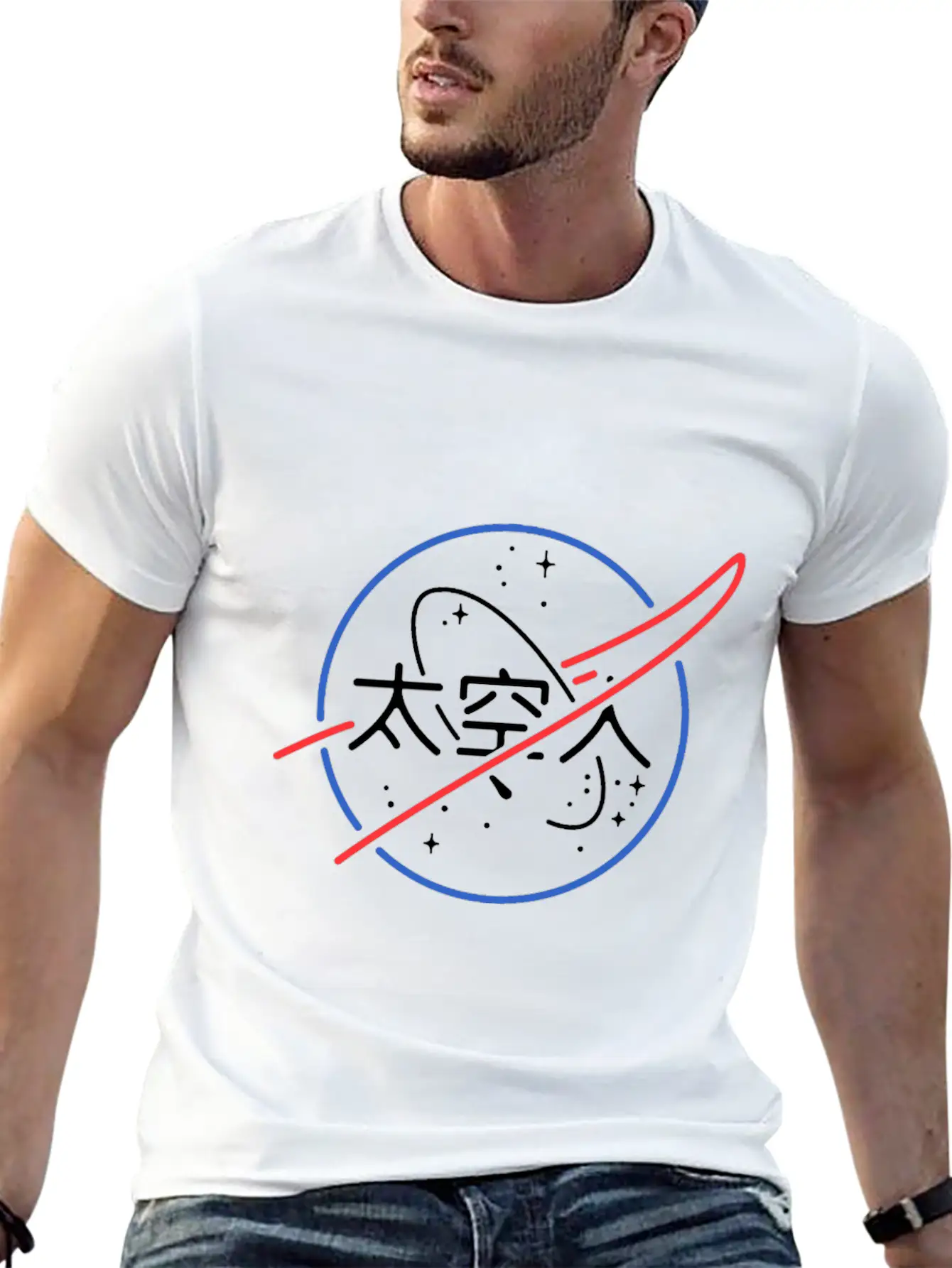 NASA Aesthetic Japanese Neon Unisex Short Sleeve Soft Cotton T-Shirt – Casual Everyday Wear