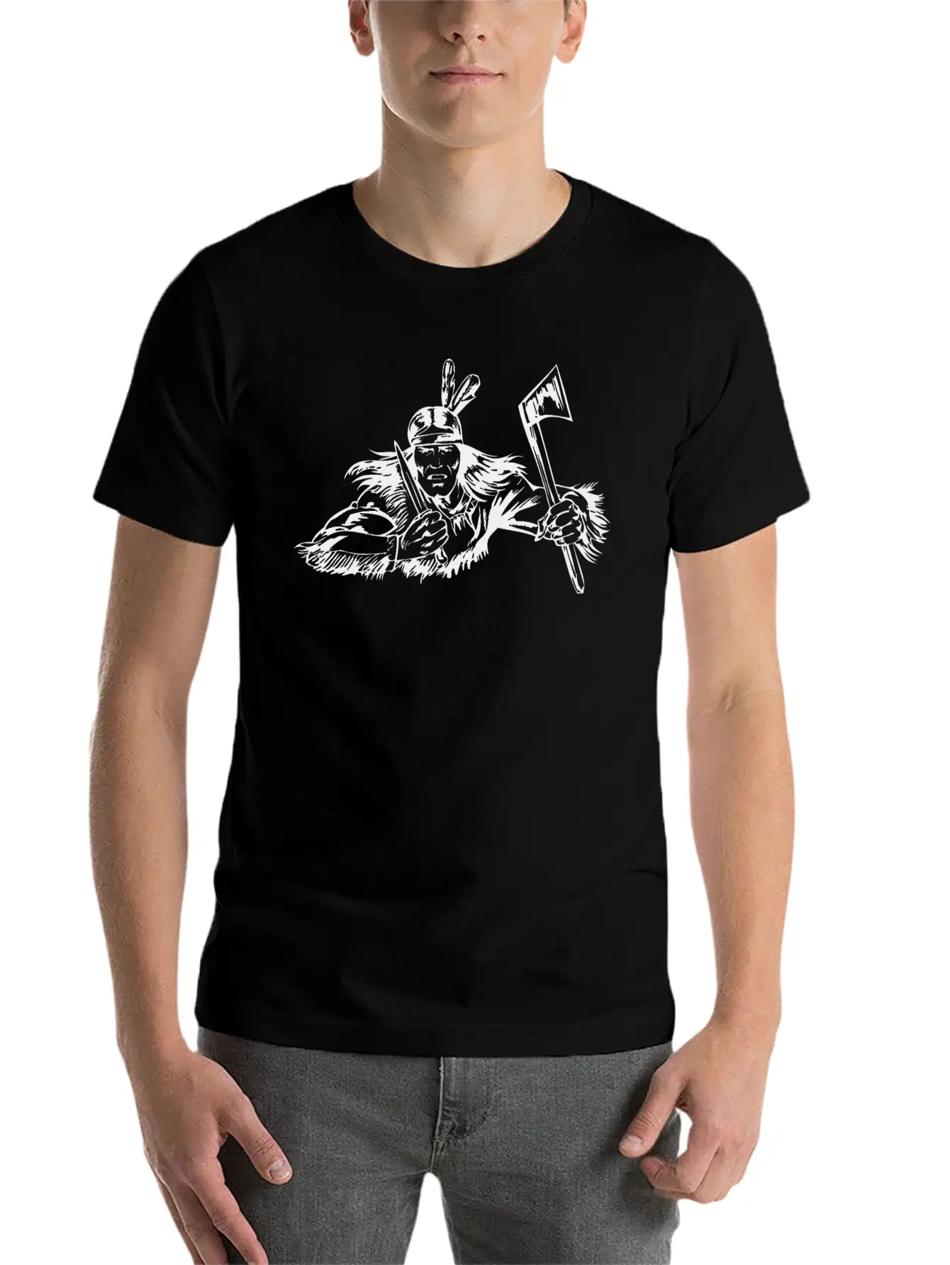 Native American - 019 Unisex Short Sleeve Soft Cotton T-Shirt – Casual Everyday Wear