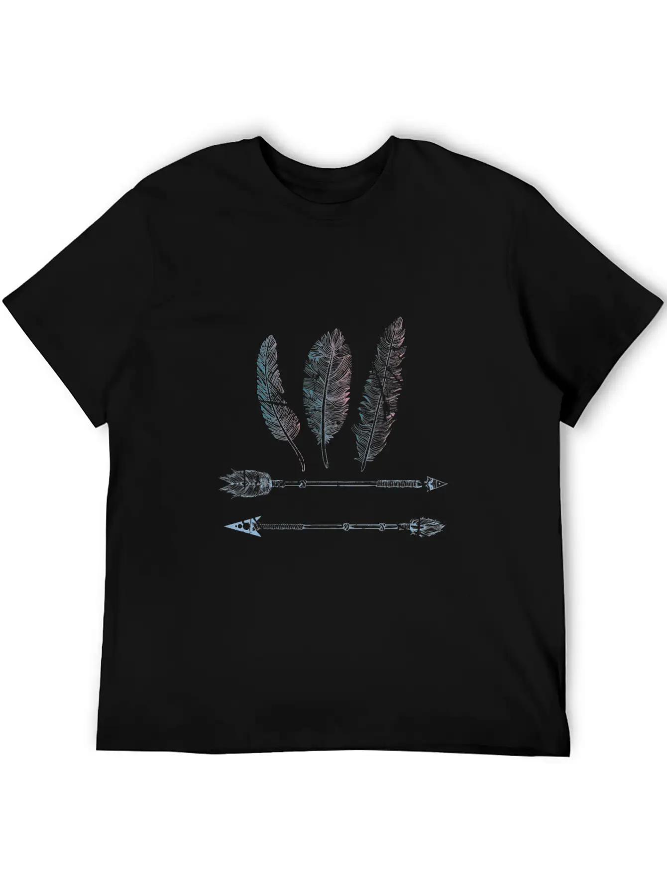 Native American Feather And Arrow Distress Comfortable Minimalist Graphic Tee – Summer Style Essential