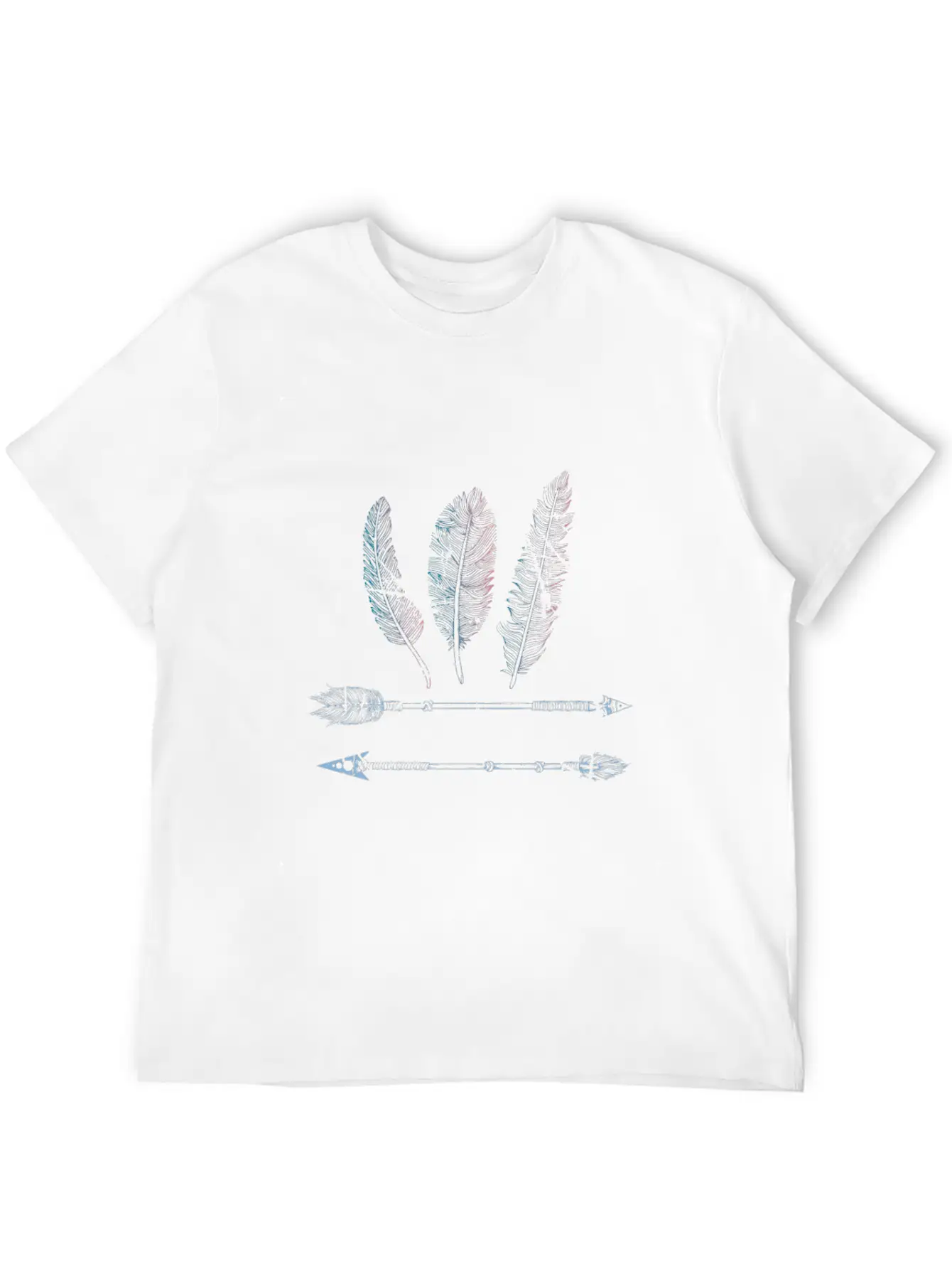 Native American Feather And Arrow Distress Comfortable Minimalist Graphic Tee – Summer Style Essential