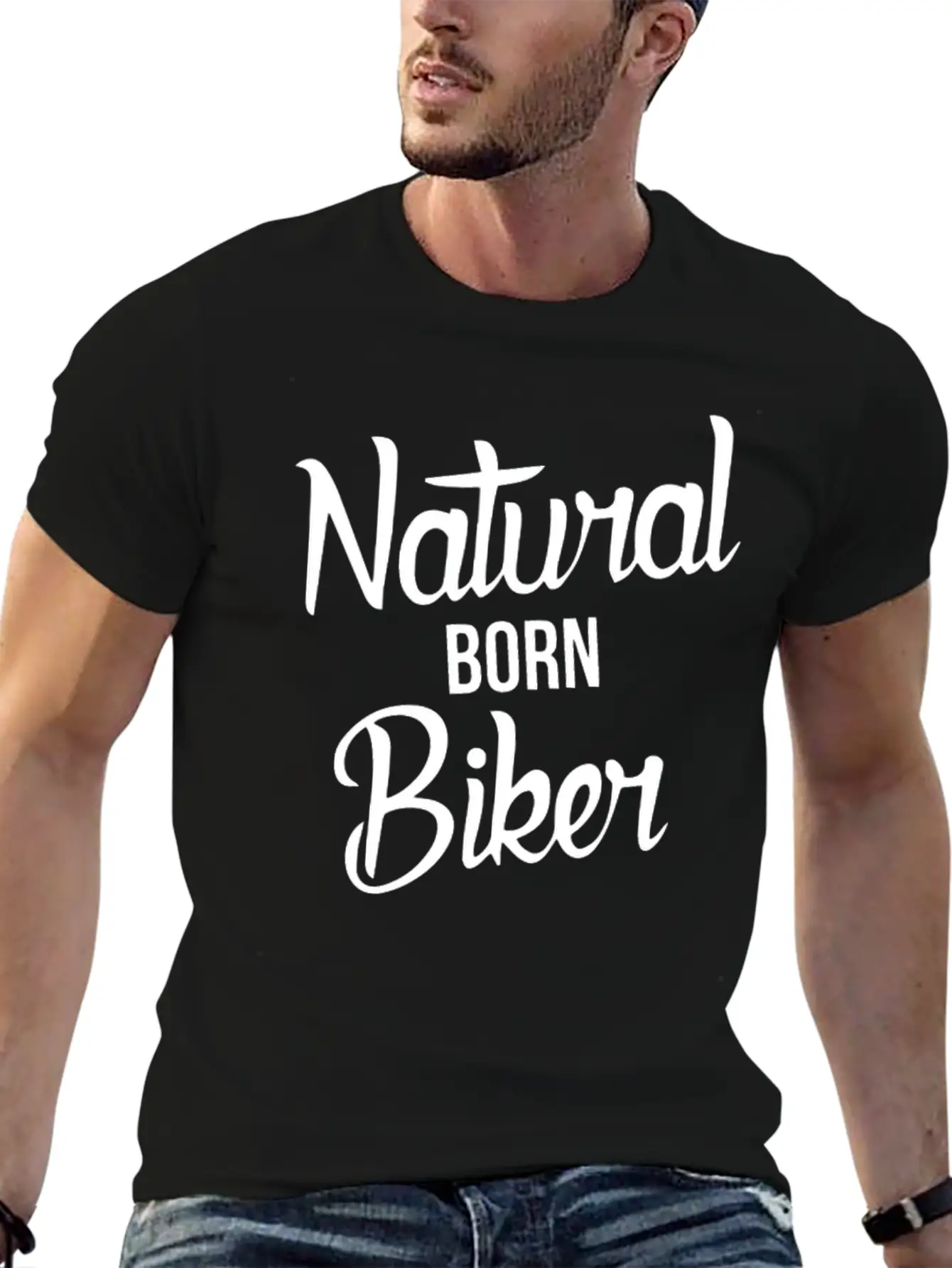 Natural Born Biker Basic Graphic T-Shirt – Daily Comfort In Soft Cotton