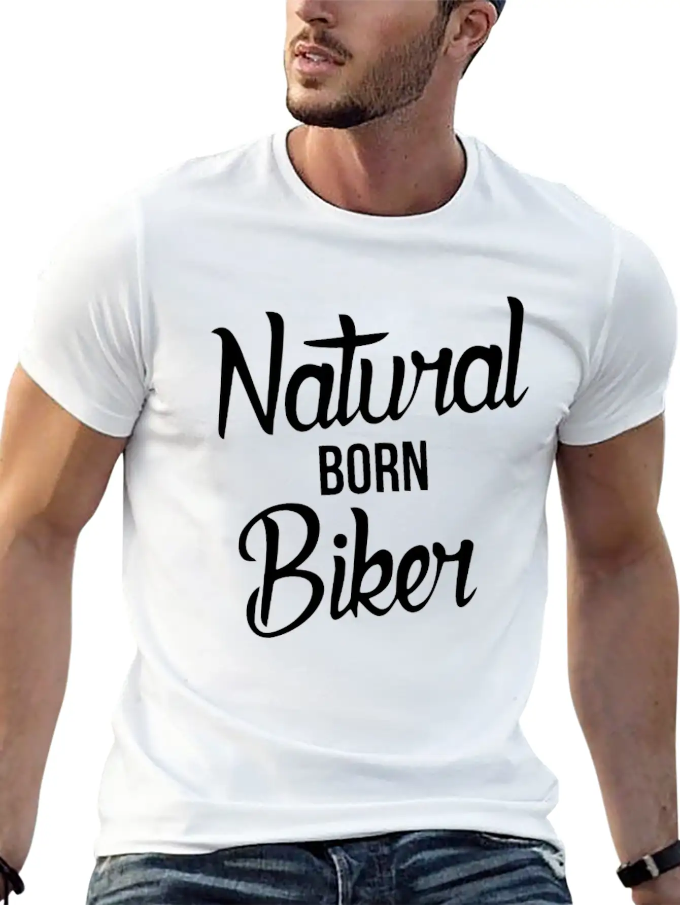 Natural Born Biker Basic Graphic T-Shirt – Daily Comfort In Soft Cotton