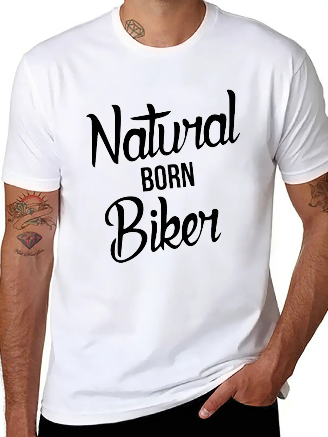 Natural Born Biker Basic Graphic T-Shirt – Daily Comfort In Soft Cotton