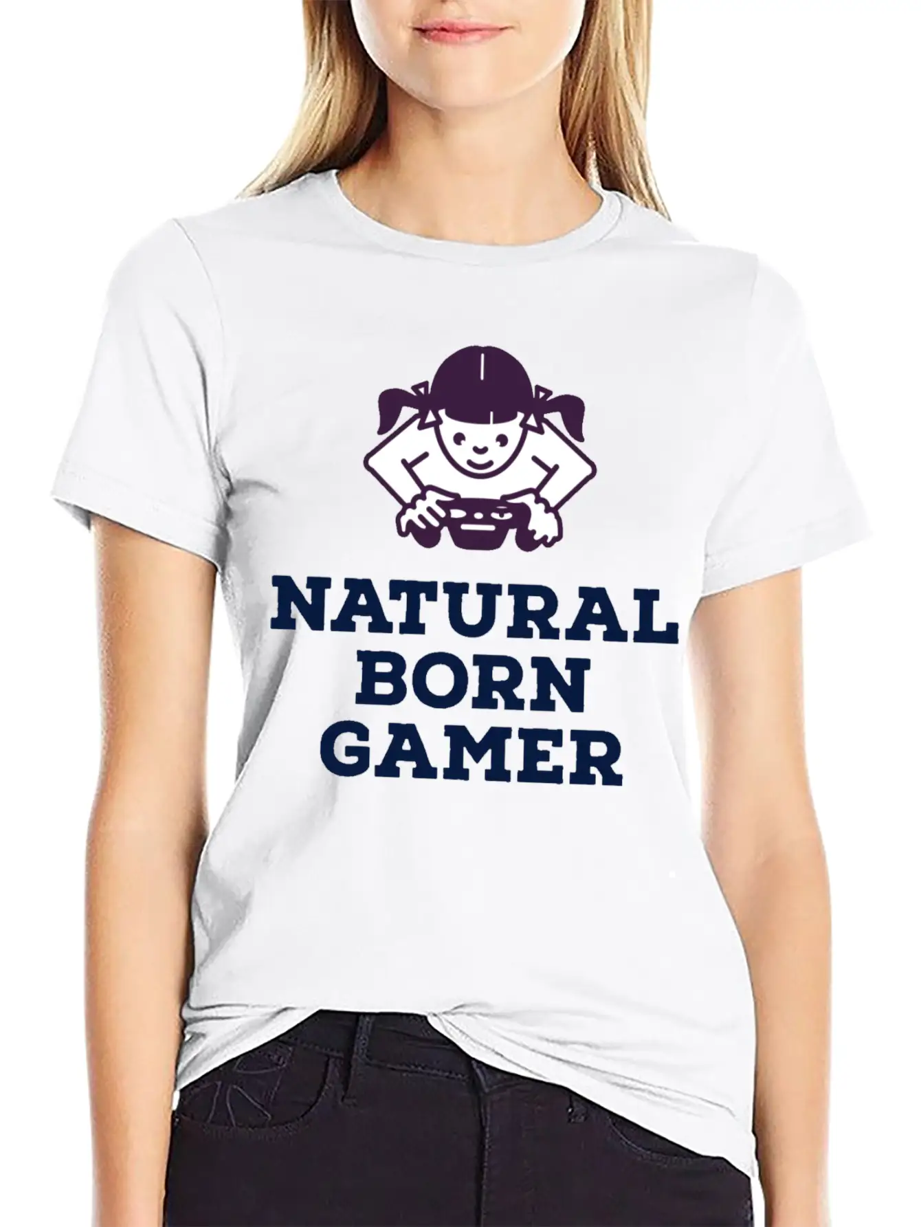 Natural Born Gamer Stylish Everyday T-Shirt – Unisex Basic Cotton Tee