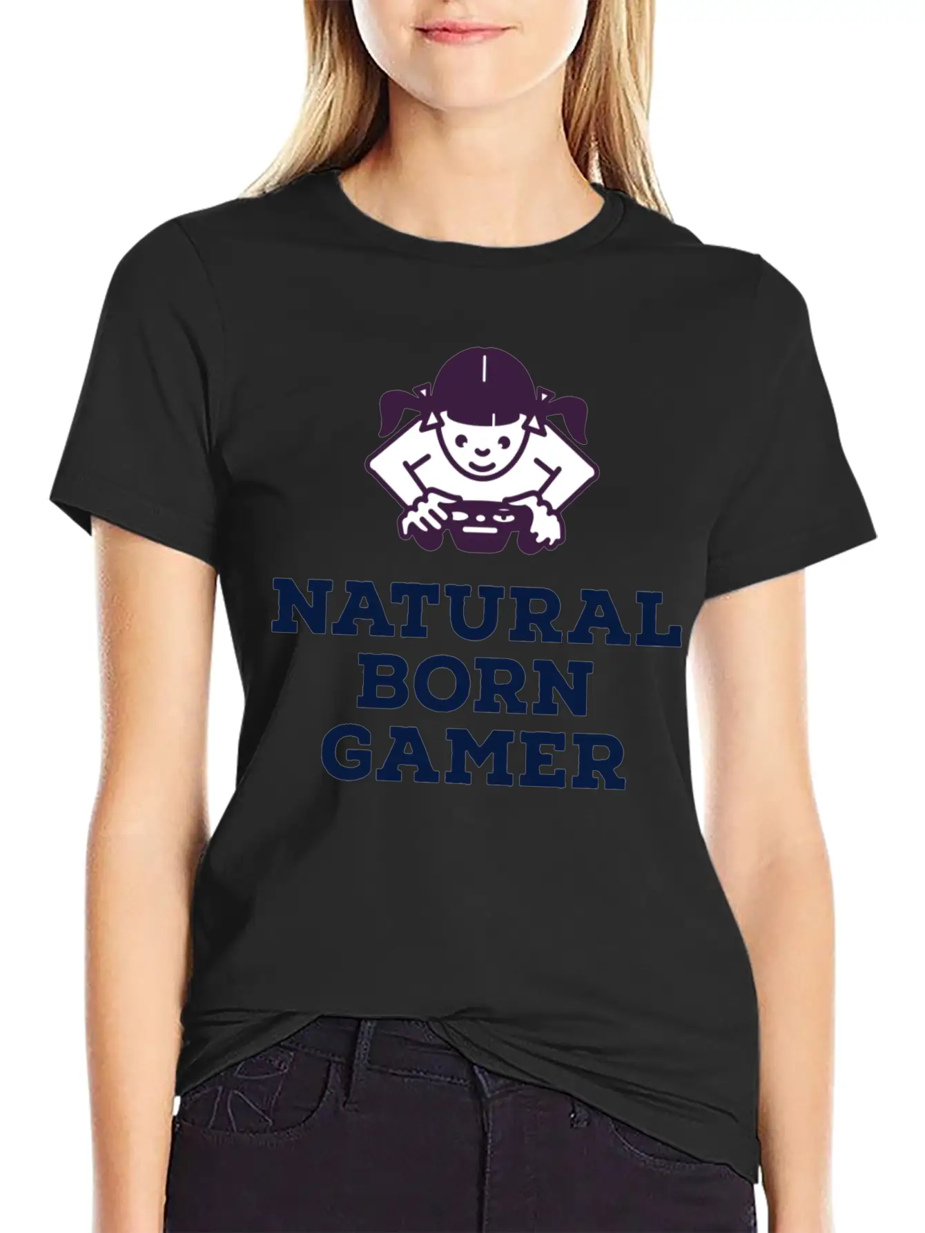 Natural Born Gamer Stylish Everyday T-Shirt – Unisex Basic Cotton Tee