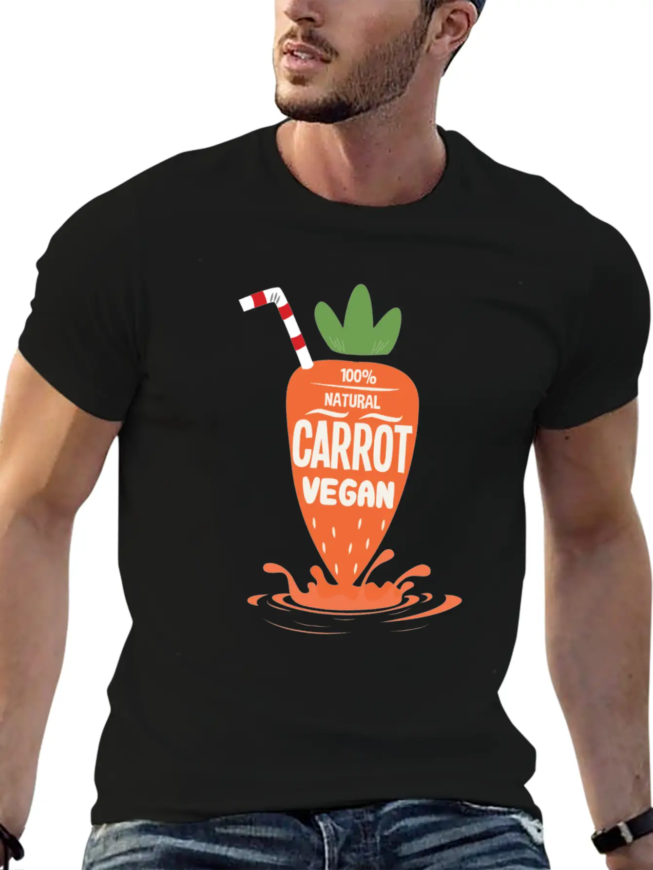 Natural Carrot Vegan Juice Carrots Detox Diet Comfortable Minimalist Graphic Tee – Summer Style Essential