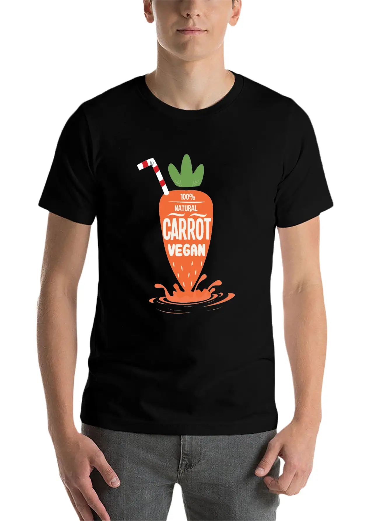 Natural Carrot Vegan Juice Carrots Detox Diet Comfortable Minimalist Graphic Tee – Summer Style Essential