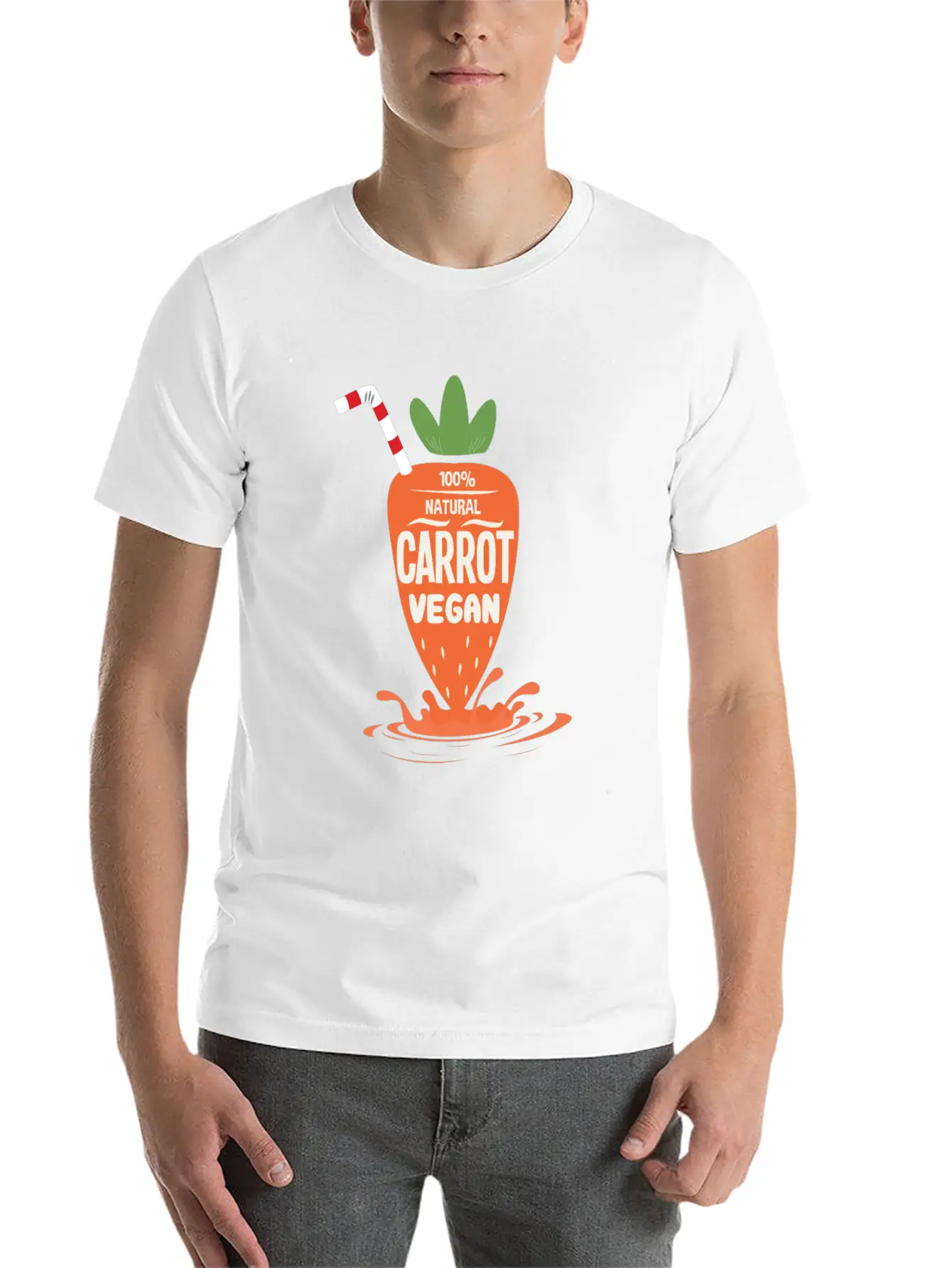 Natural Carrot Vegan Juice Carrots Detox Diet Comfortable Minimalist Graphic Tee – Summer Style Essential