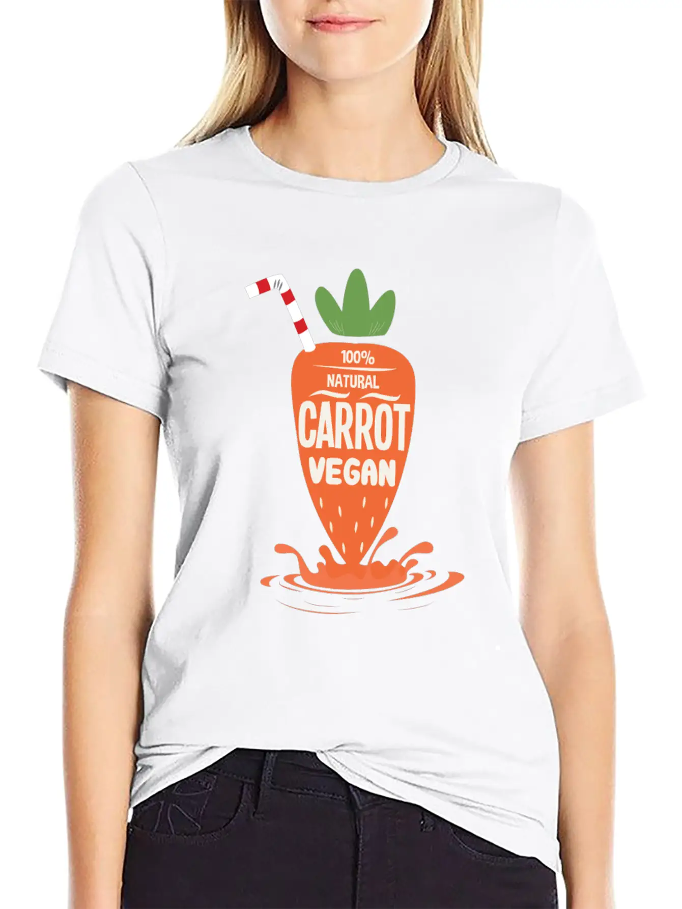Natural Carrot Vegan Juice Carrots Detox Diet Comfortable Minimalist Graphic Tee – Summer Style Essential
