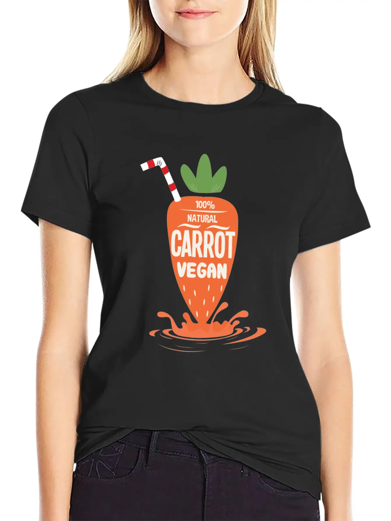 Natural Carrot Vegan Juice Carrots Detox Diet Comfortable Minimalist Graphic Tee – Summer Style Essential