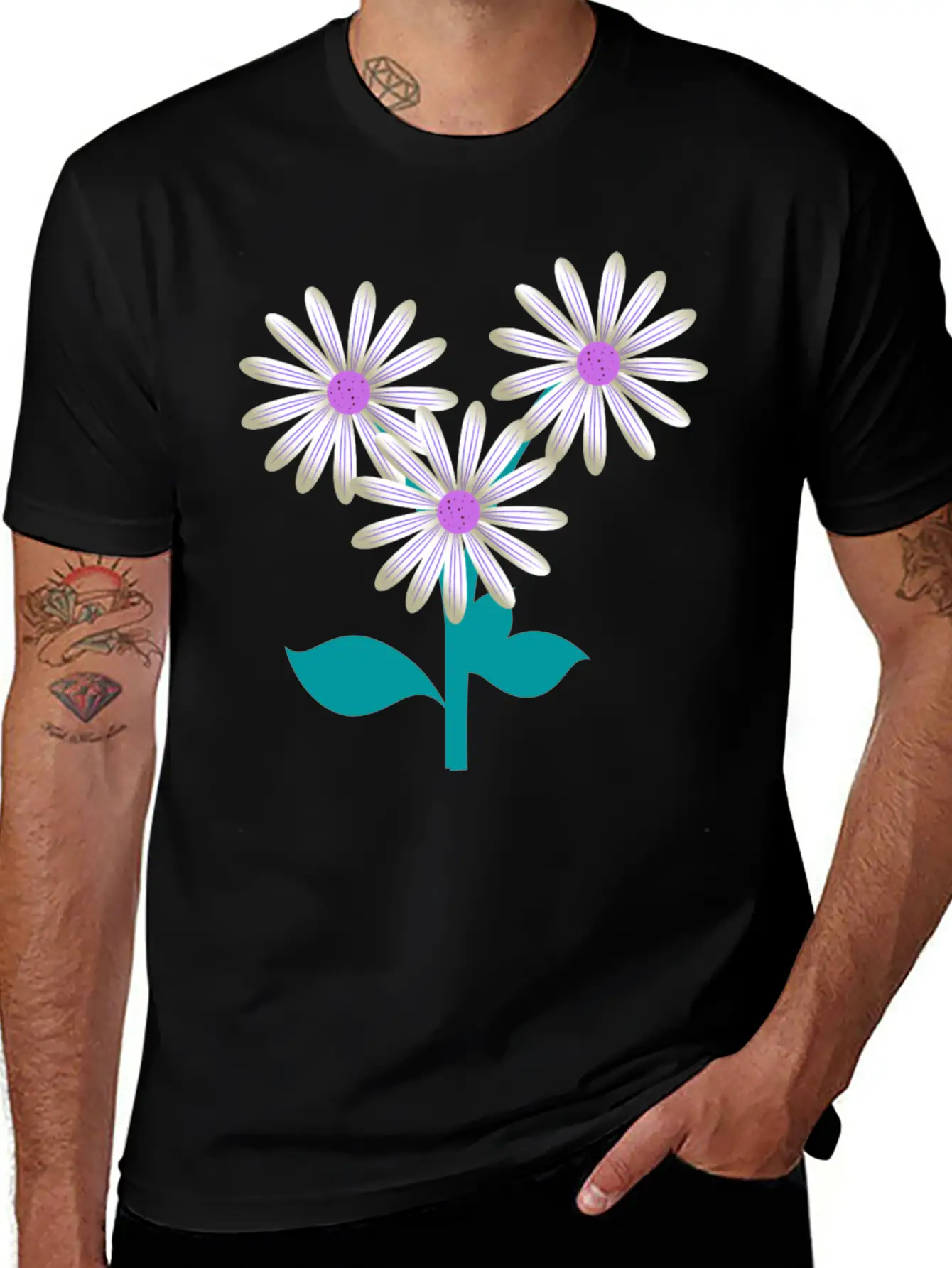 Nature Plants Flowers Purple Basic Graphic T-Shirt – Daily Comfort In Soft Cotton