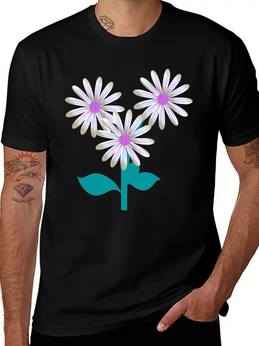 Nature Plants Flowers Purple Basic Graphic T-Shirt – Daily Comfort In Soft Cotton