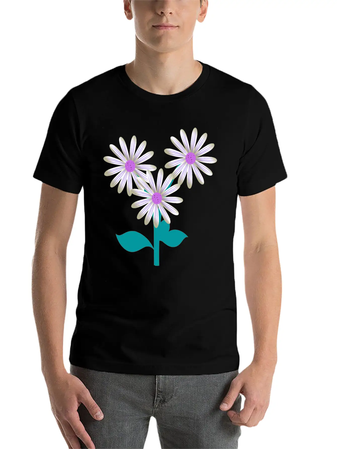 Nature Plants Flowers Purple Basic Graphic T-Shirt – Daily Comfort In Soft Cotton
