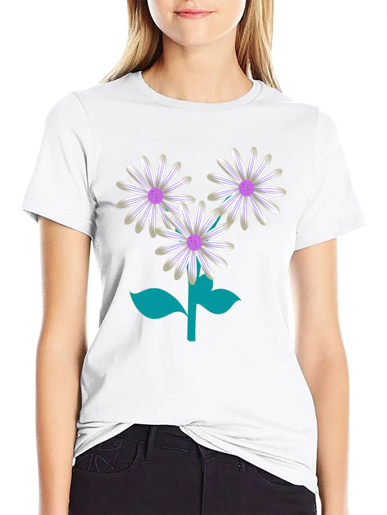 Nature Plants Flowers Purple Basic Graphic T-Shirt – Daily Comfort In Soft Cotton