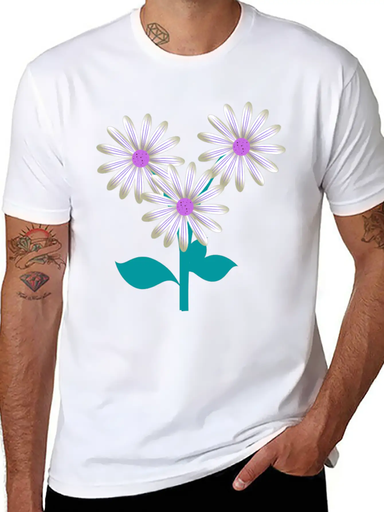 Nature Plants Flowers Purple Basic Graphic T-Shirt – Daily Comfort In Soft Cotton