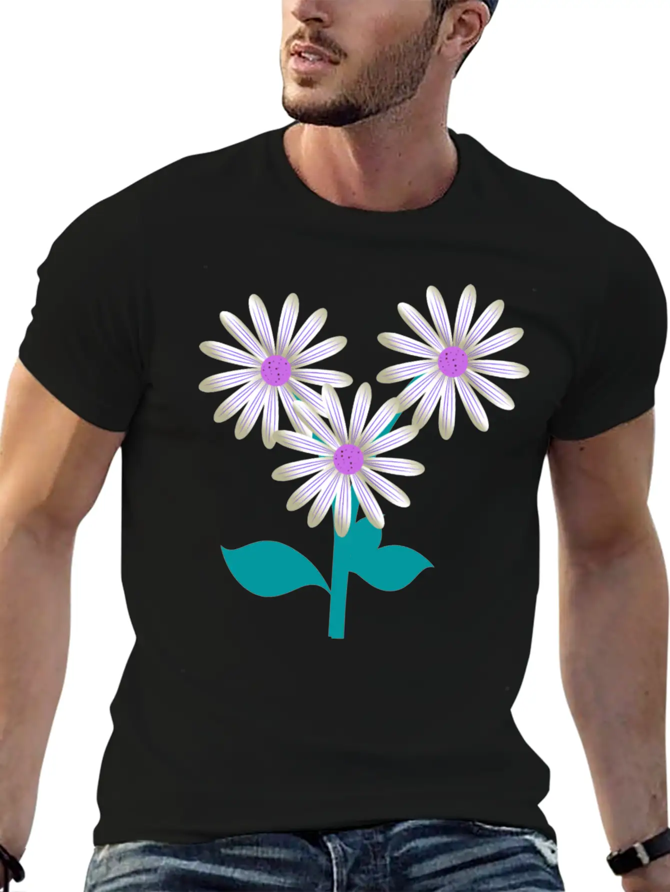 Nature Plants Flowers Purple Basic Graphic T-Shirt – Daily Comfort In Soft Cotton