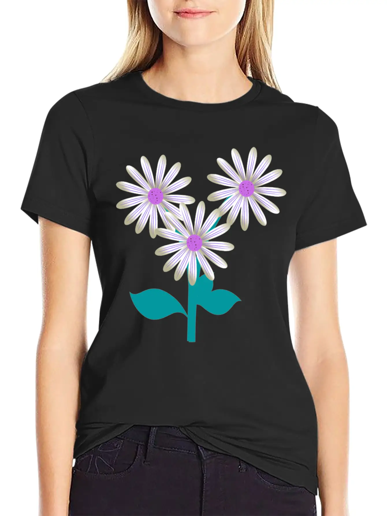 Nature Plants Flowers Purple Basic Graphic T-Shirt – Daily Comfort In Soft Cotton