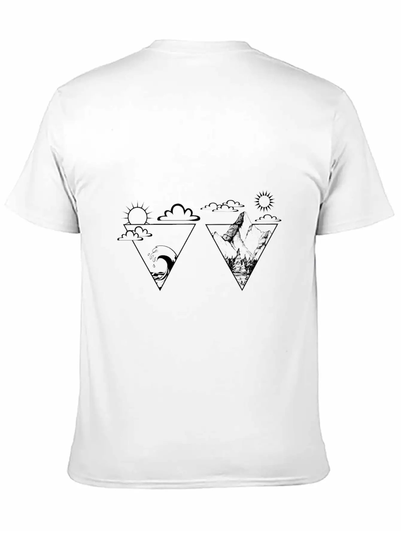 Nature Sea Mountain Forest Sun Cloud Sky Gift Stylish Everyday T-Shirt – Unisex Basic Cotton Tee