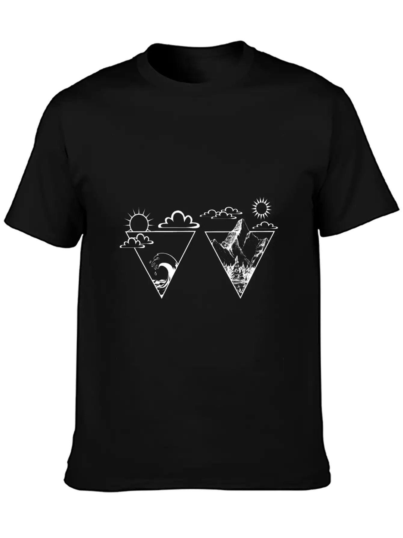 Nature Sea Mountain Forest Sun Cloud Sky Gift Stylish Everyday T-Shirt – Unisex Basic Cotton Tee