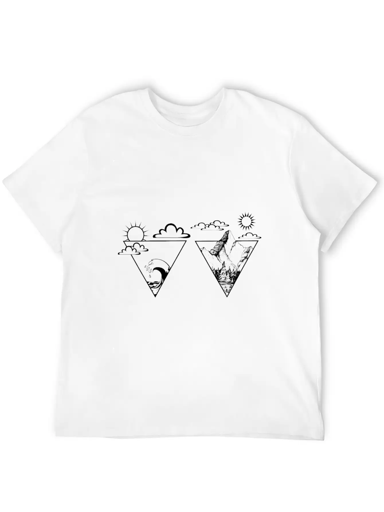 Nature Sea Mountain Forest Sun Cloud Sky Gift Stylish Everyday T-Shirt – Unisex Basic Cotton Tee