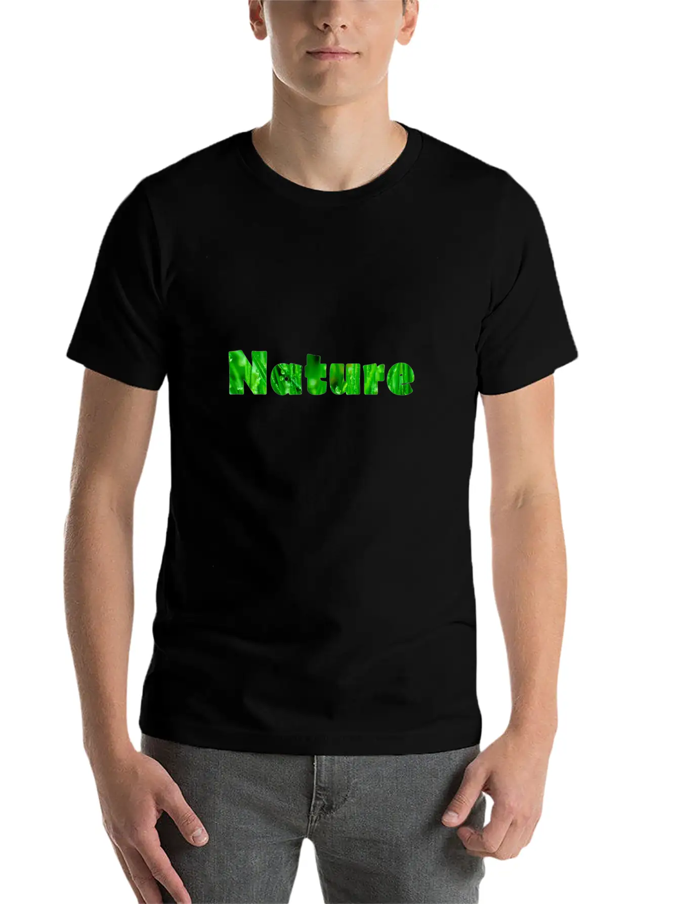 Nature Waterdrops On Fresh Grass Stylish Everyday T-Shirt – Unisex Basic Cotton Tee