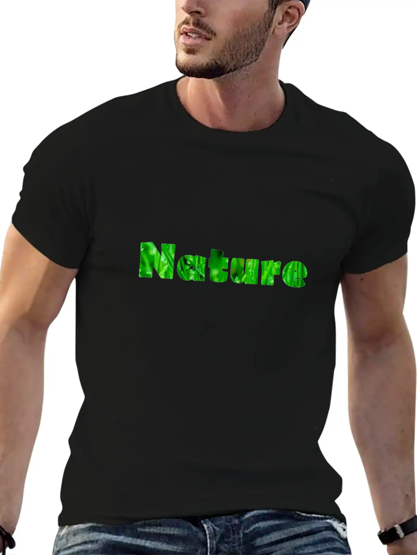 Nature Waterdrops On Fresh Grass Stylish Everyday T-Shirt – Unisex Basic Cotton Tee