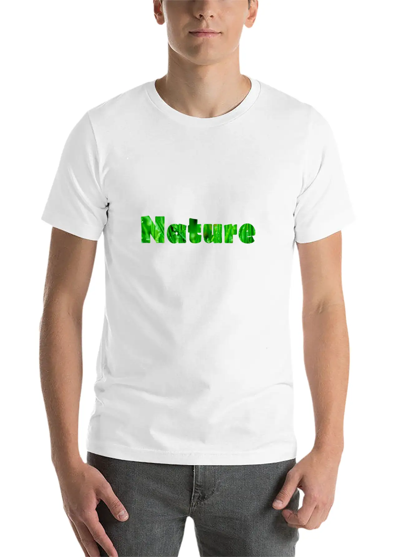 Nature Waterdrops On Fresh Grass Stylish Everyday T-Shirt – Unisex Basic Cotton Tee