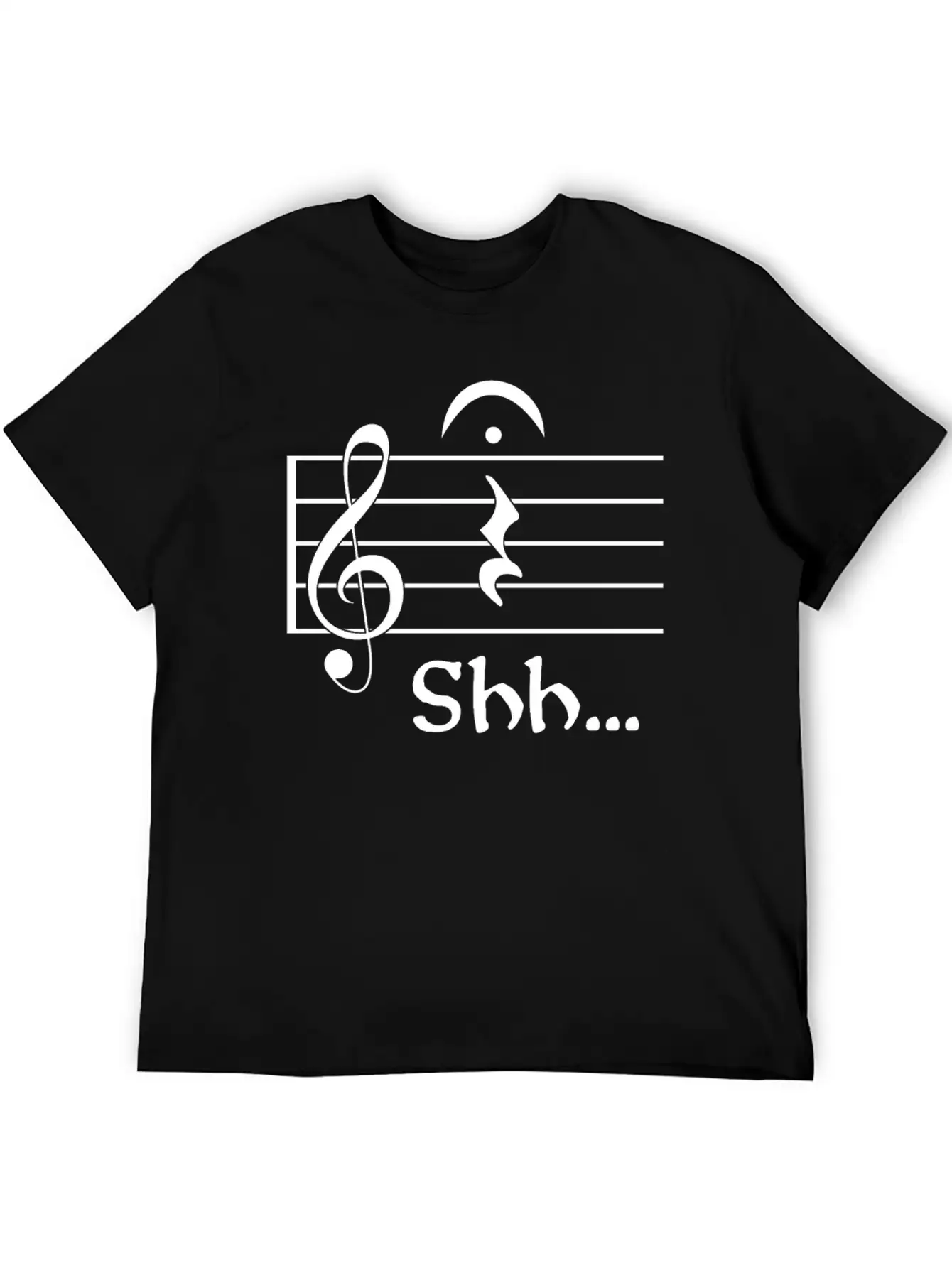 Naughty Music Shhh Comfortable Minimalist Graphic Tee – Summer Style Essential