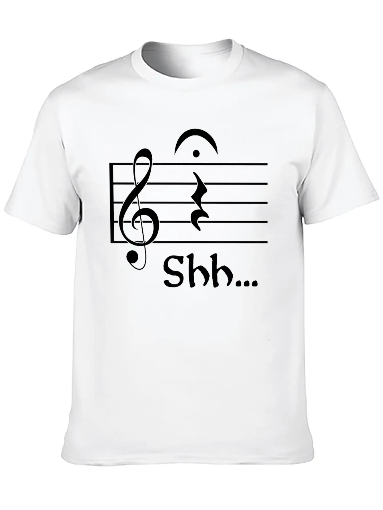 Naughty Music Shhh Comfortable Minimalist Graphic Tee – Summer Style Essential