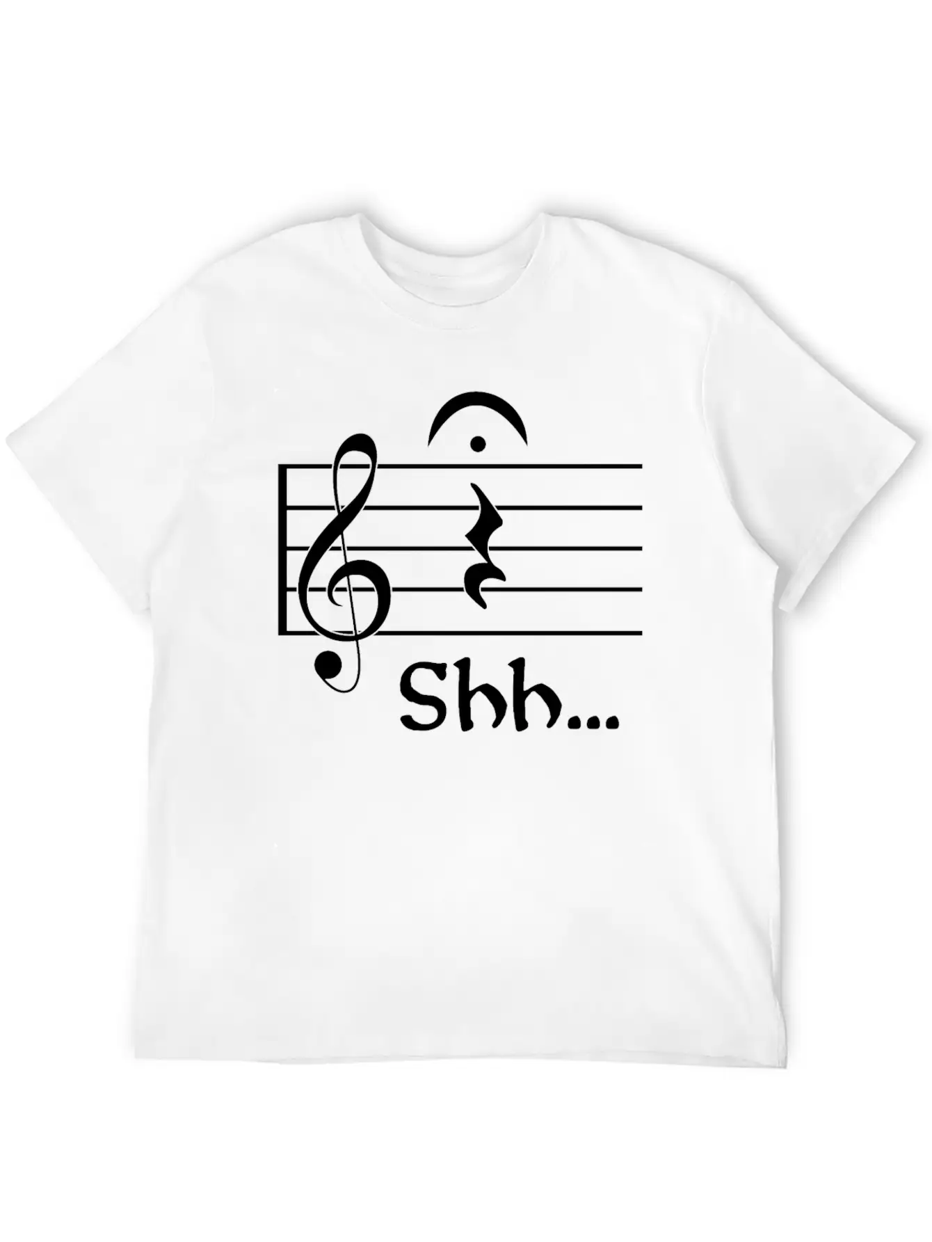 Naughty Music Shhh Comfortable Minimalist Graphic Tee – Summer Style Essential