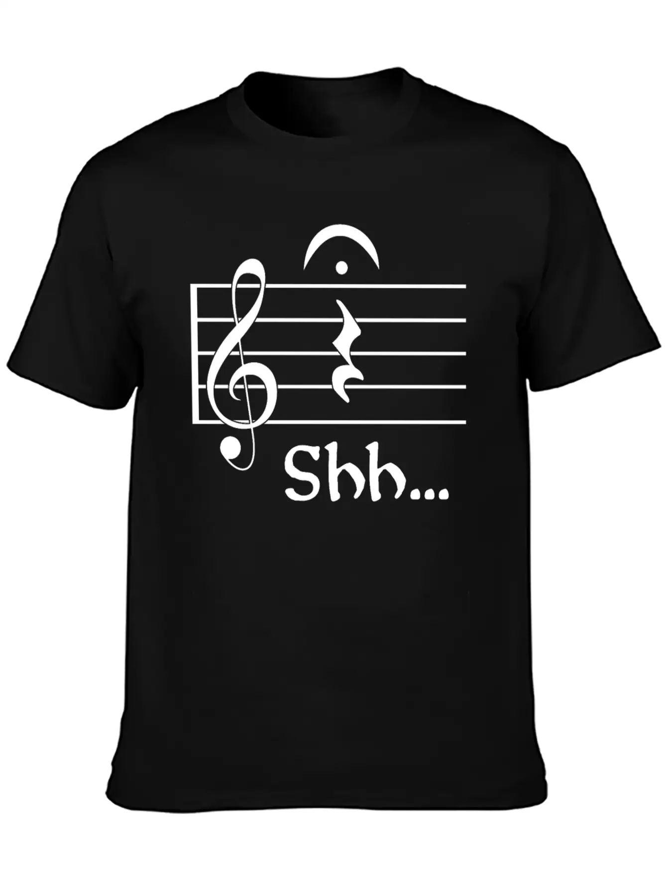 Naughty Music Shhh Comfortable Minimalist Graphic Tee – Summer Style Essential