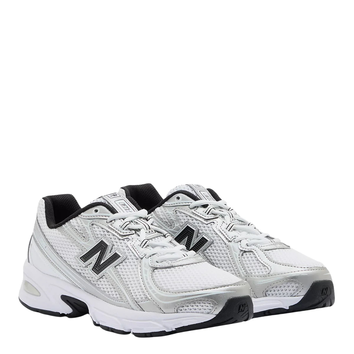 New Balance Women's 740 in White with Metallic Silver and Black