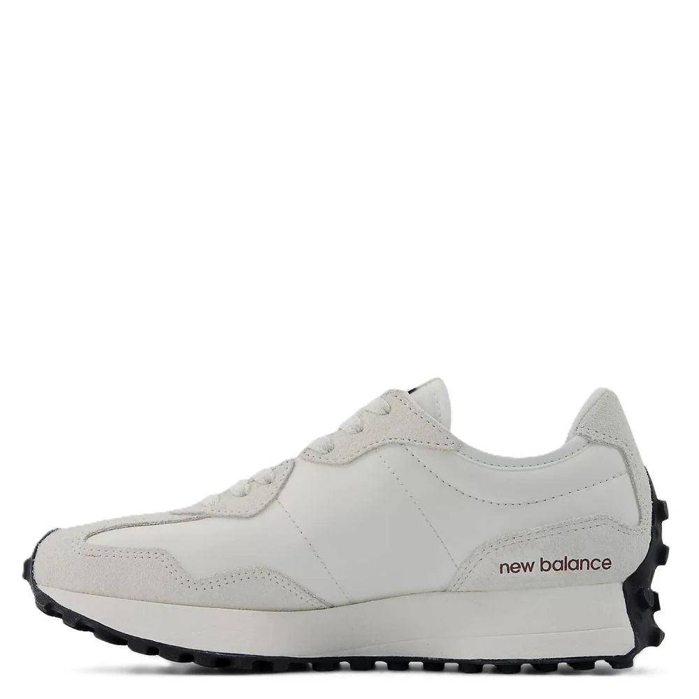 New Balance Women's 327 in Sea Salt with Monarch Burgundy