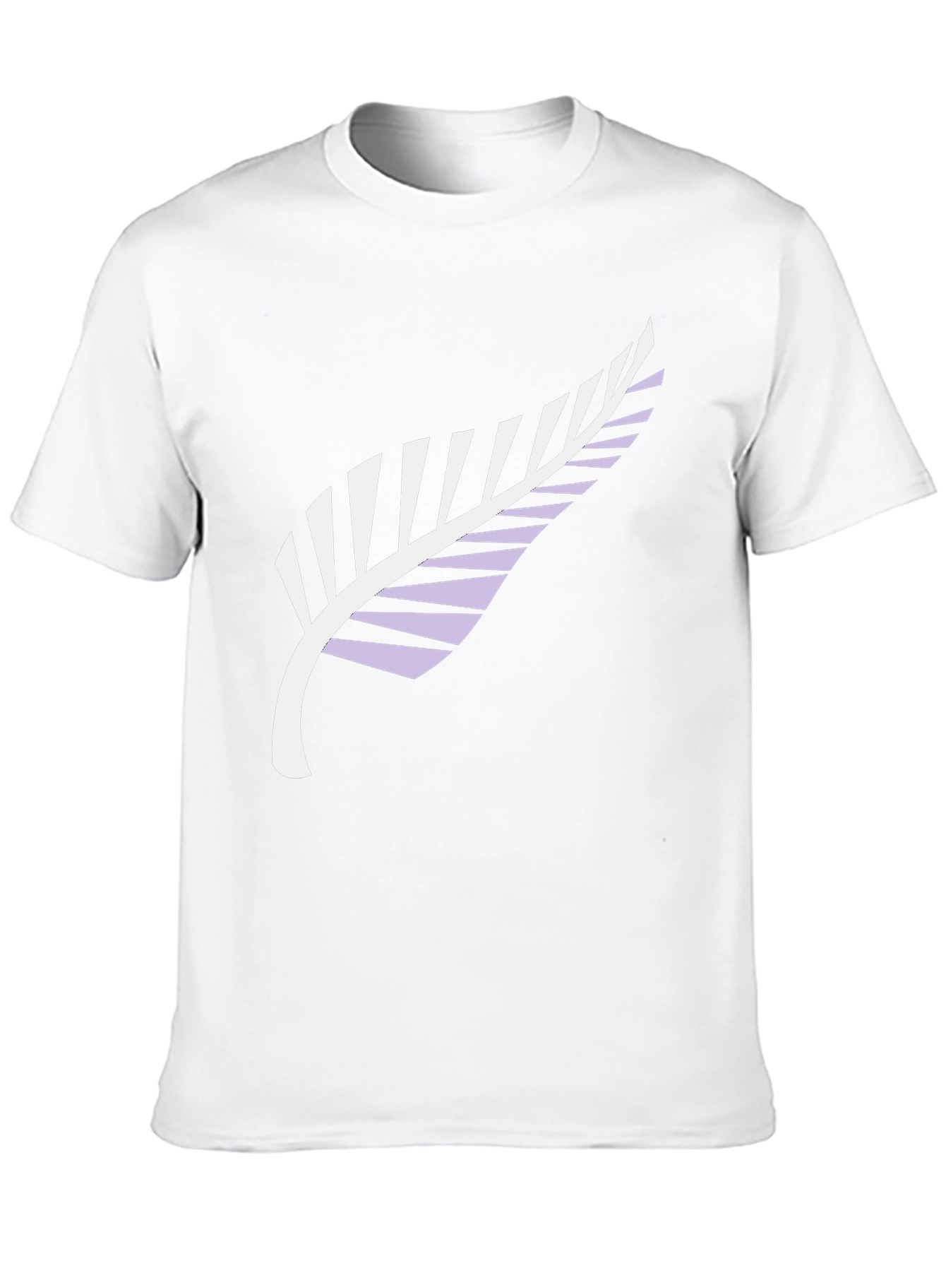 Black Tee with Silver Fern Print