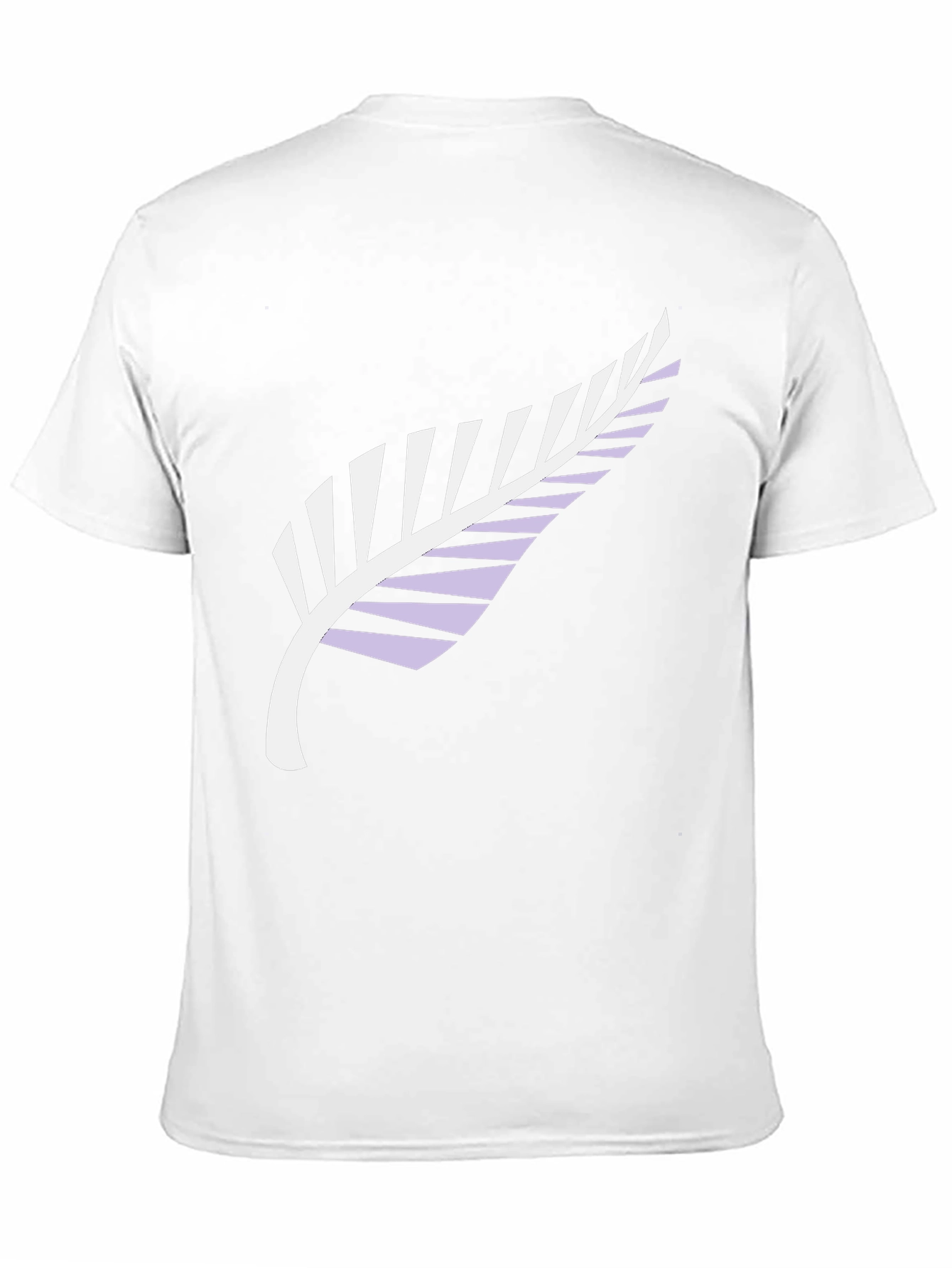 Black Tee with Silver Fern Print