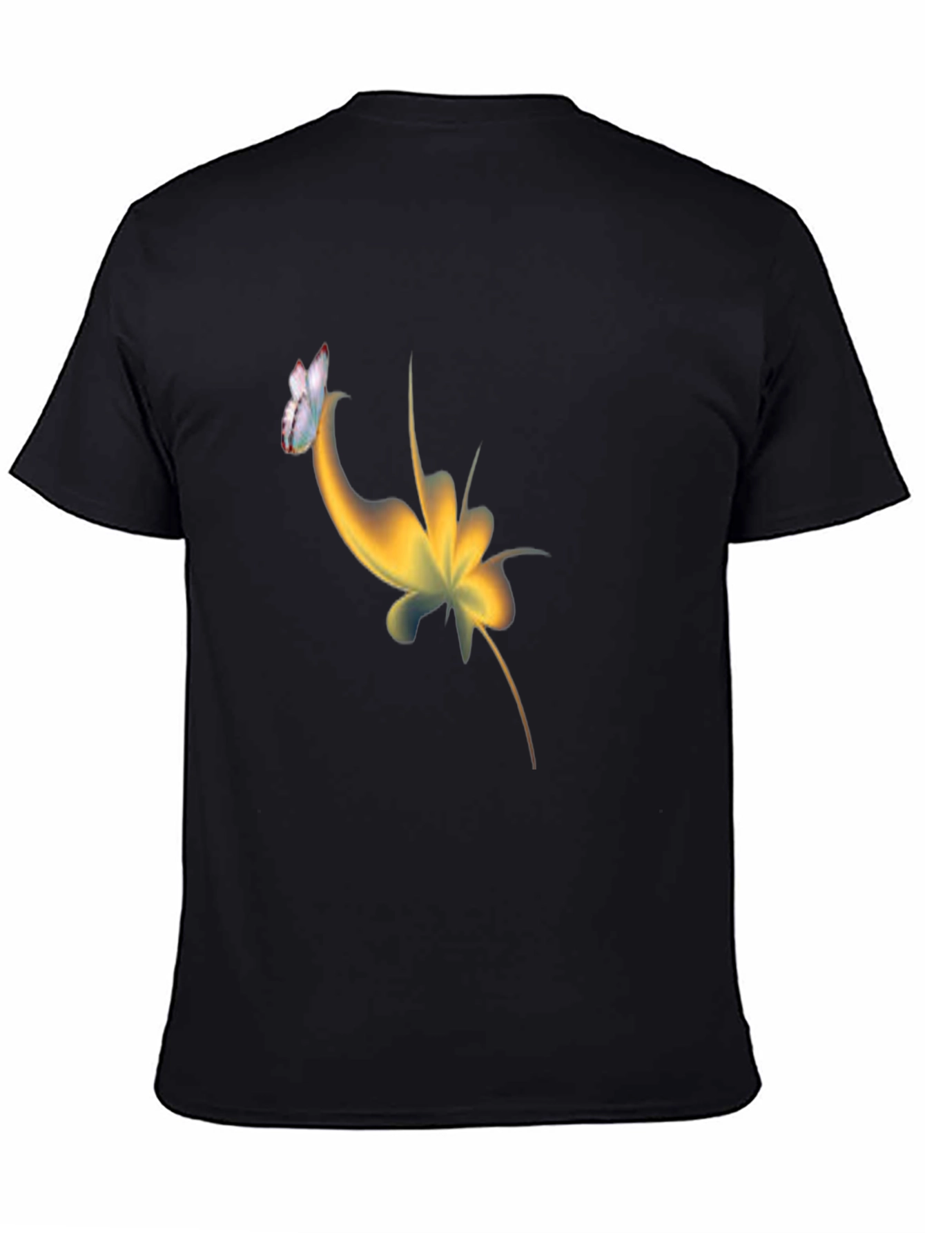 Abstract Butterfly Graphic Black T-Shirt