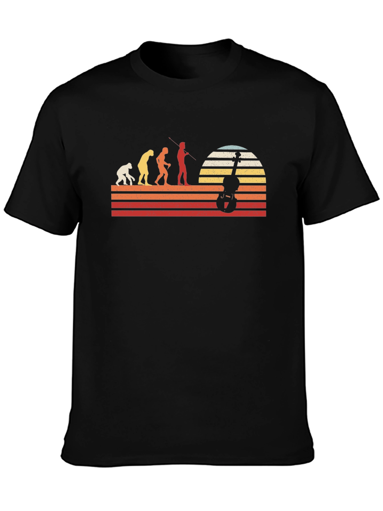 Evolution of Violinist Black T-Shirt