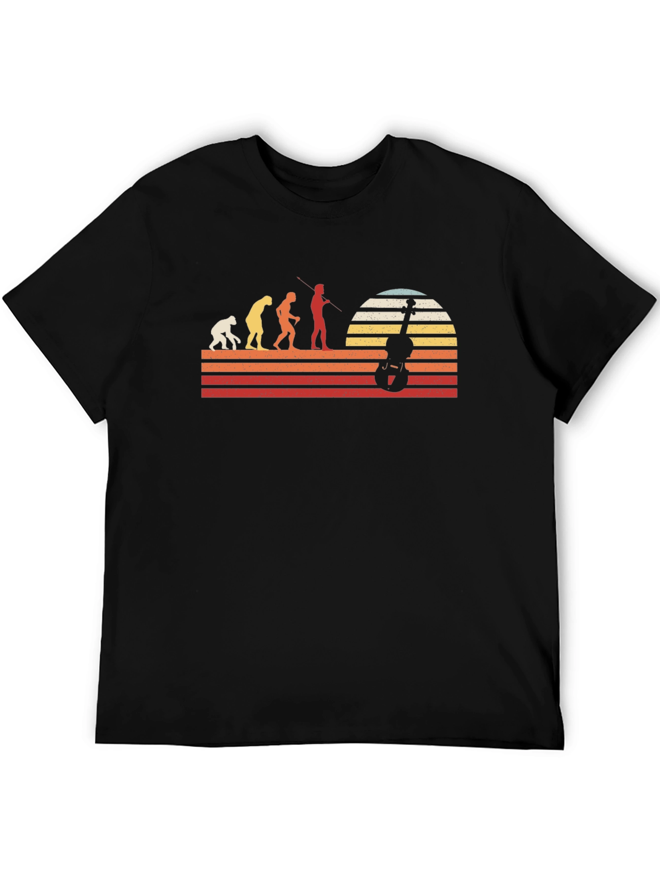 Evolution of Violinist Black T-Shirt