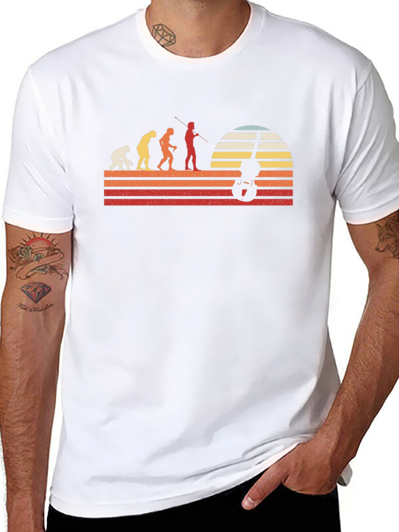 Evolution of Violinist Black T-Shirt