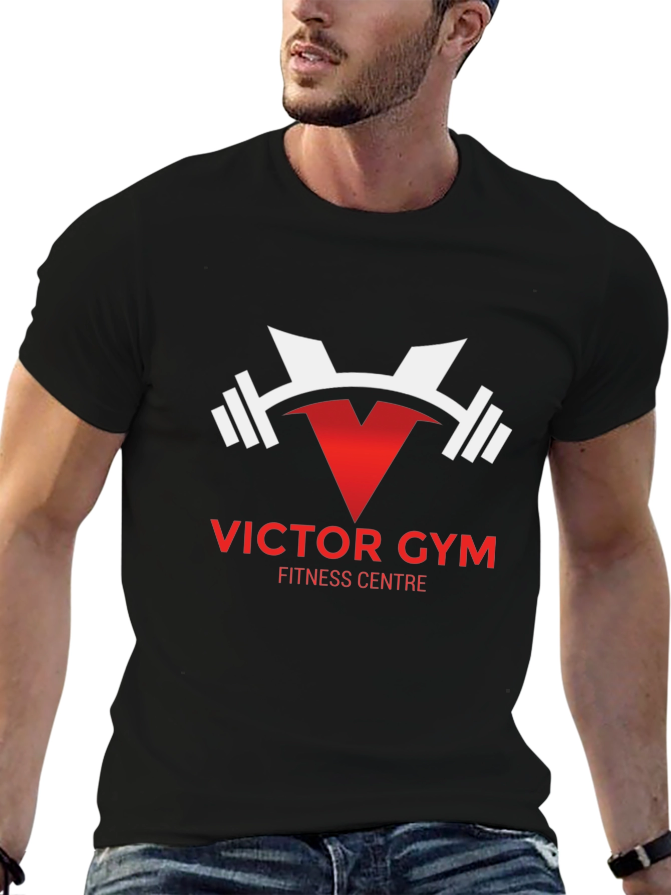 Victor Gym Fitness Center Black T-Shirt