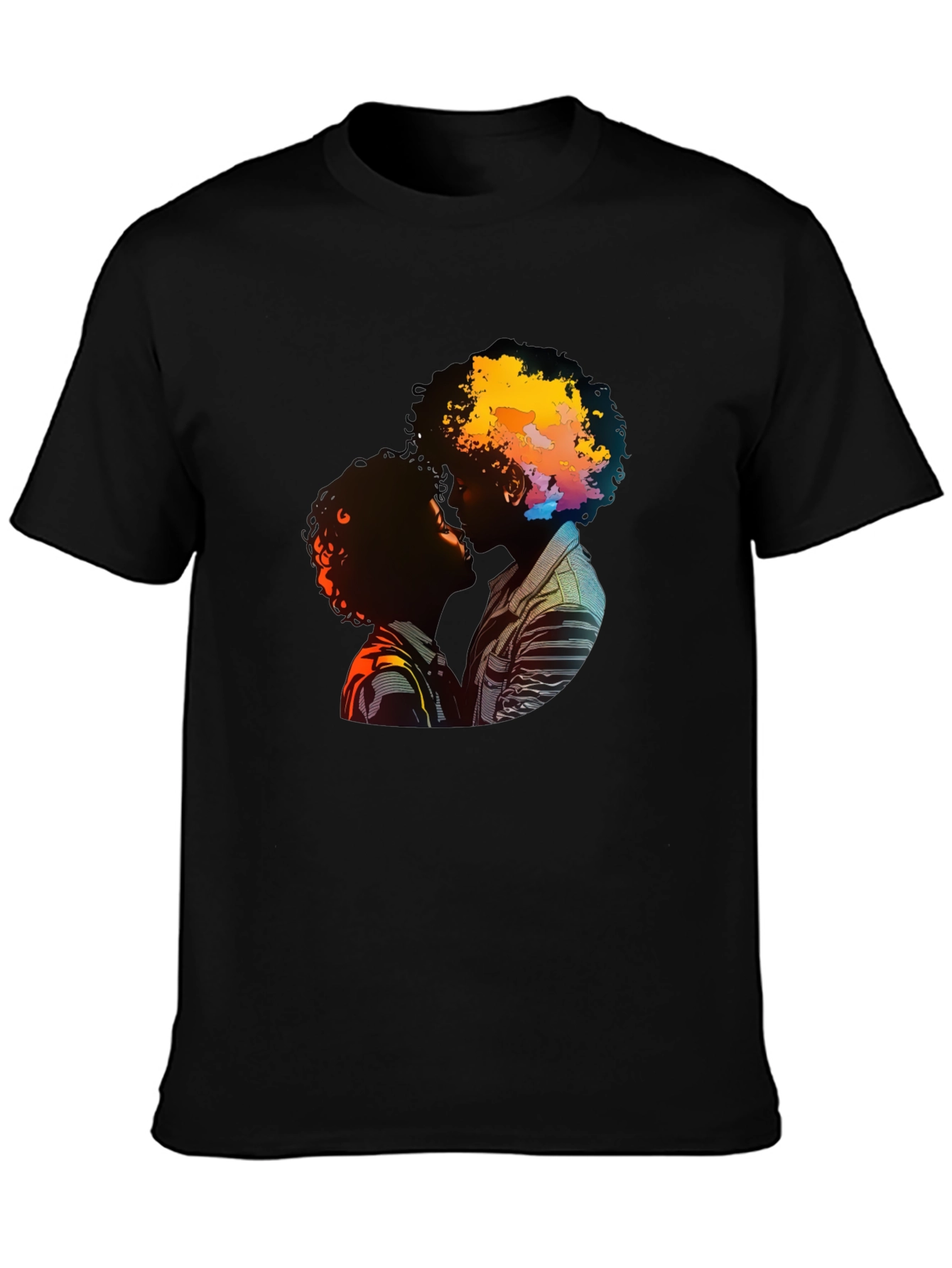 Afro Kiss Graphic T-Shirt - Black