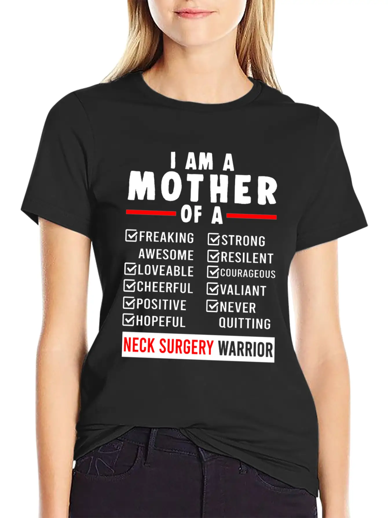 Neck Surgery Mother Implant Survivor Recovery Unisex Short Sleeve Soft Cotton T-Shirt – Casual Everyday Wear