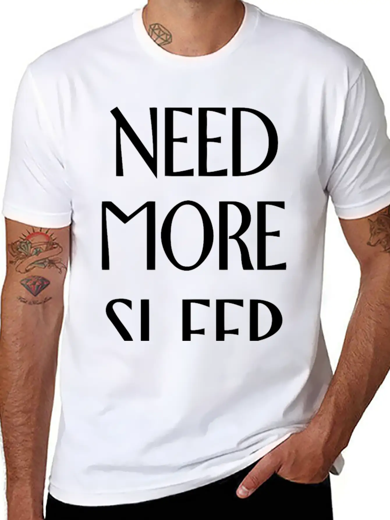 Need More Sleep Unisex Short Sleeve Soft Cotton T-Shirt – Casual Everyday Wear