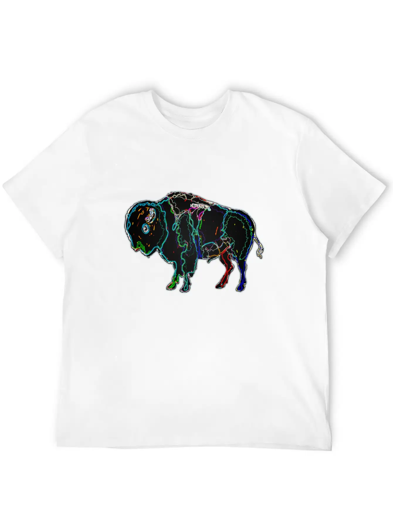Neon Bison Stylish Everyday T-Shirt – Unisex Basic Cotton Tee