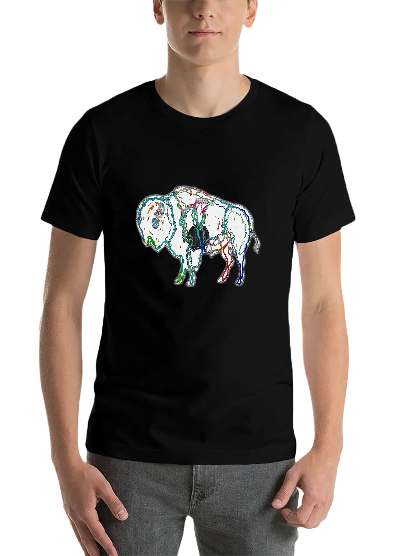 Neon Bison Stylish Everyday T-Shirt – Unisex Basic Cotton Tee