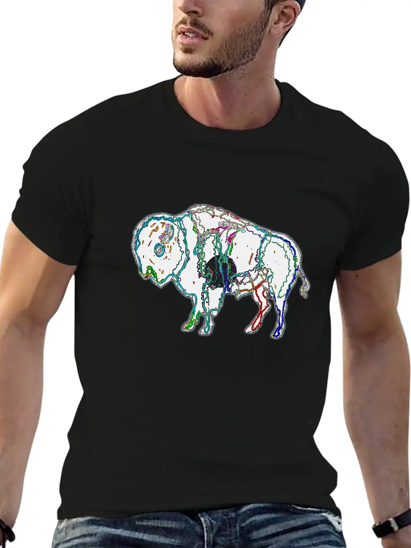 Neon Bison Stylish Everyday T-Shirt – Unisex Basic Cotton Tee