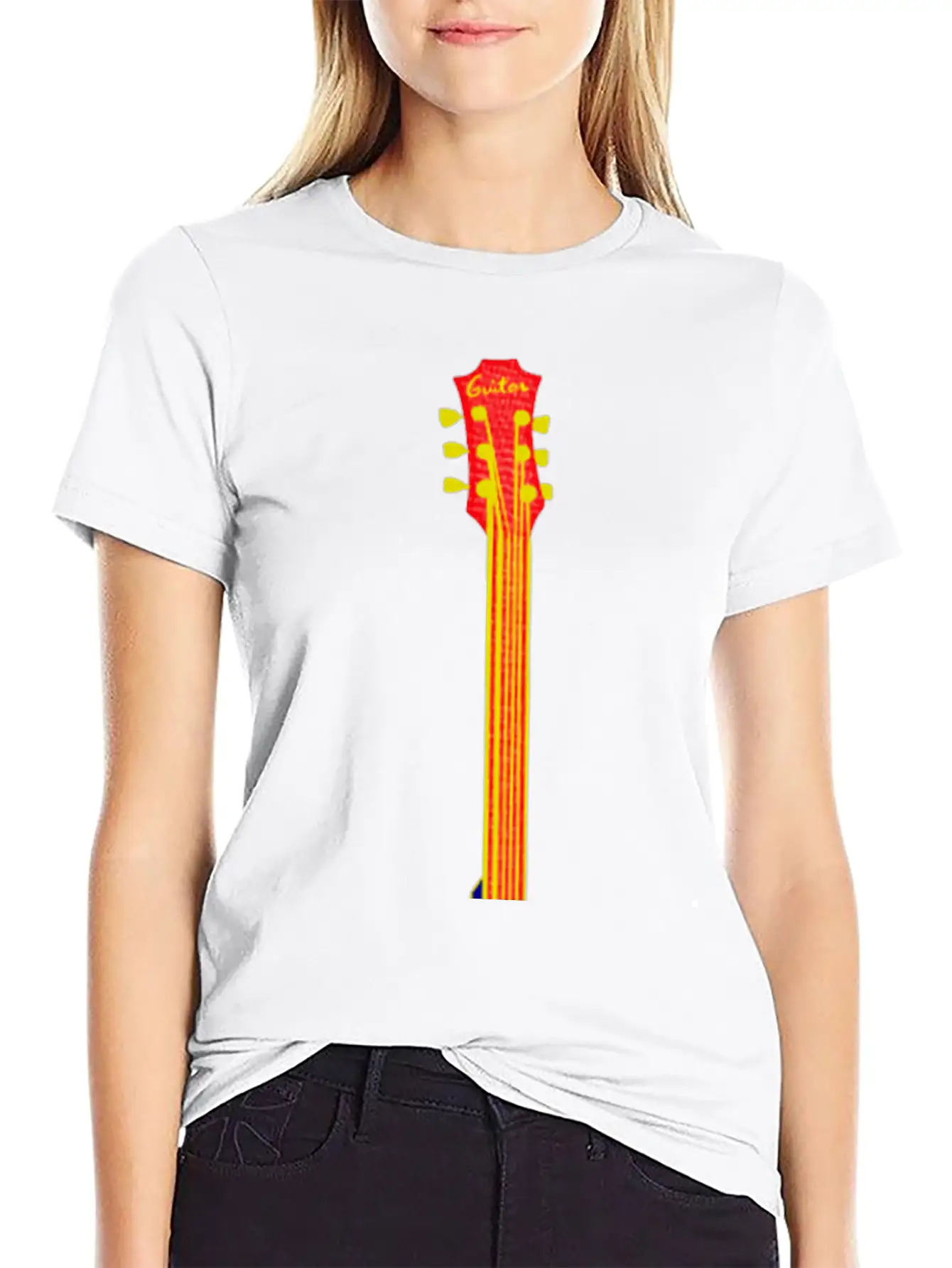 Neon Guitar Guiter Player Timeless Short Sleeve Tee – Comfy And Minimalist Design