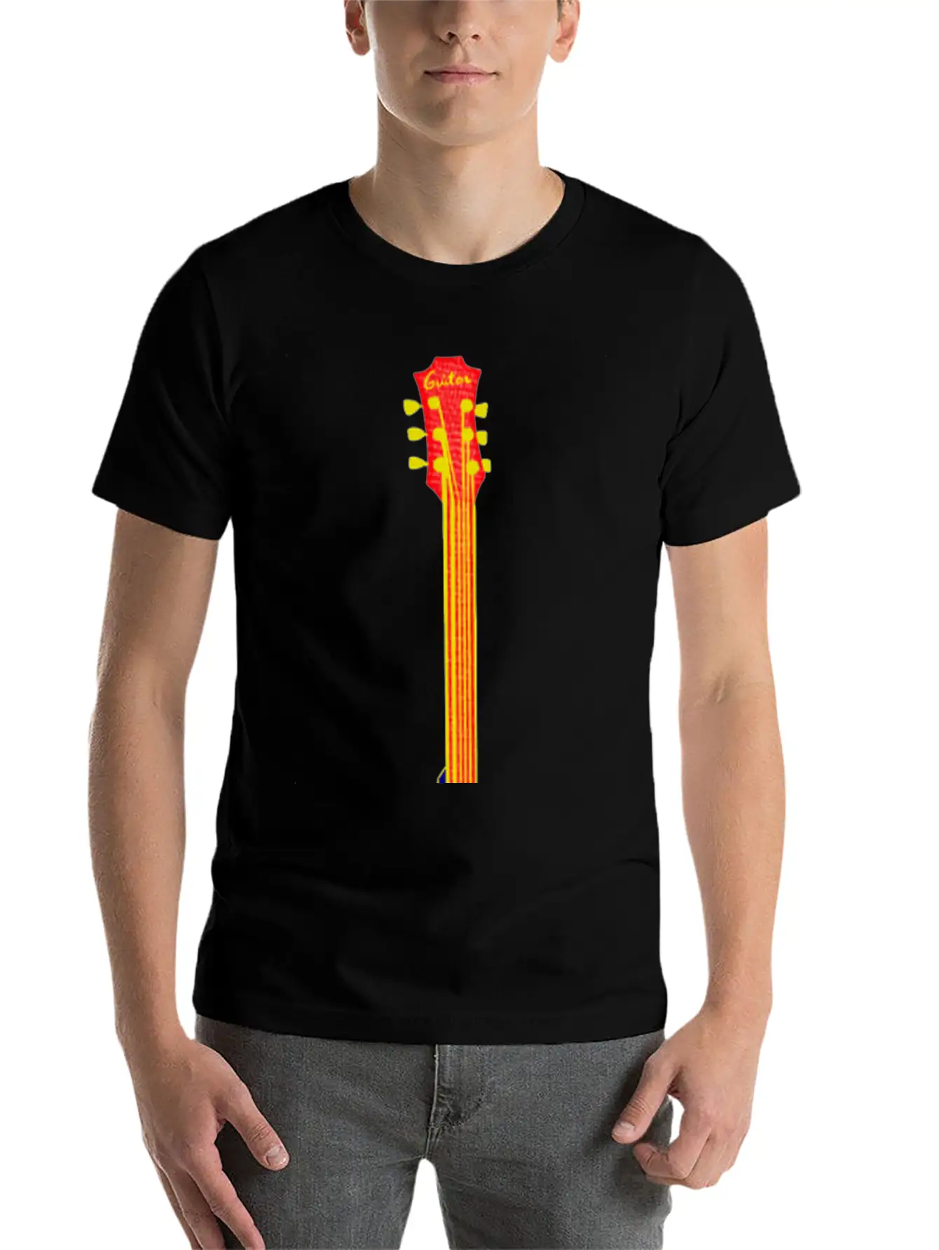 Neon Guitar Guiter Player Timeless Short Sleeve Tee – Comfy And Minimalist Design