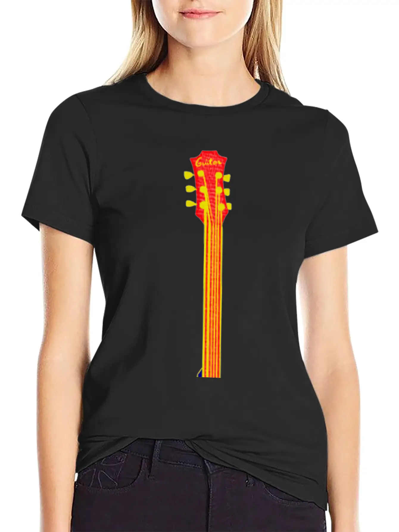 Neon Guitar Guiter Player Timeless Short Sleeve Tee – Comfy And Minimalist Design